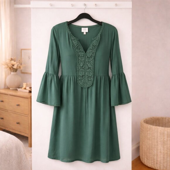 Knox Rose Tops - Knox Rose Teal Embroidered Boho Tunic Blouse Flowy Peasant Top Women's Small